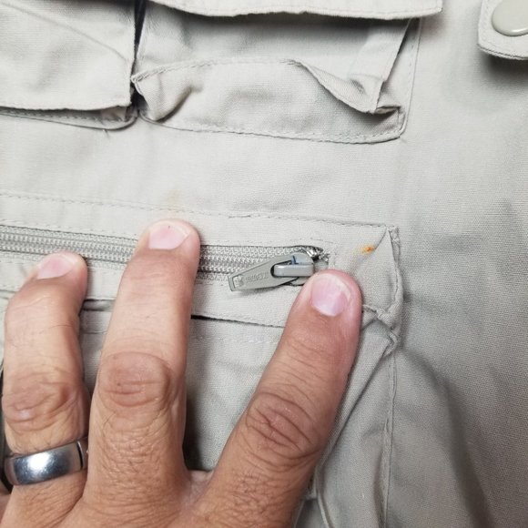 Vtg FLY FISHING VEST LARGE Academy Broadway Tactical Outdoor Vest Brown - Picture 3 of 8